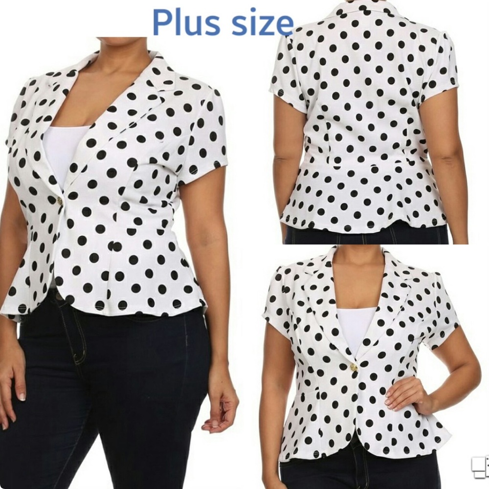 WHITE & BLACK POLKA DOT JACKET